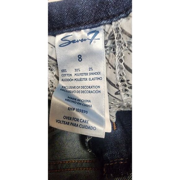 Seven7 Jeans Women’s Blue Denim Weekend Slim Fit High Rise Dark Wash Size 8 - Picture 5 of 6
